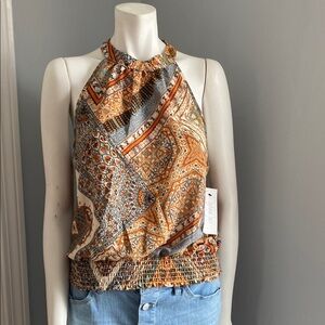 Sienna Sky - Bohemian Print Halter Top - Multicolor Jr. Sz L NWT